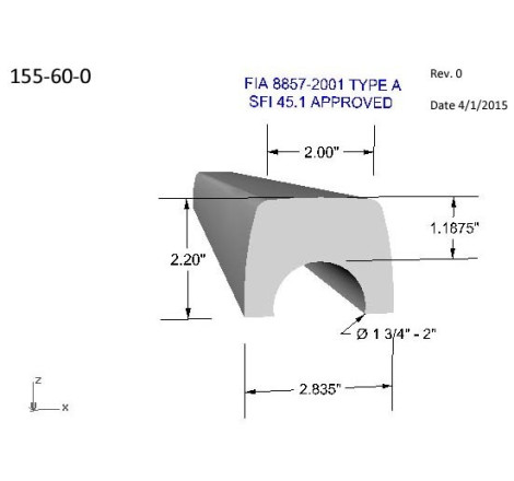 Acolchado de la barra antivuelco    38/40 - 920 mm  FIA Type `A´     BSCI                  padding