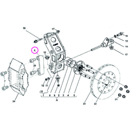 Soporte - pinza freno / Support – brake caliper Leon Supercopa MK1 2005
